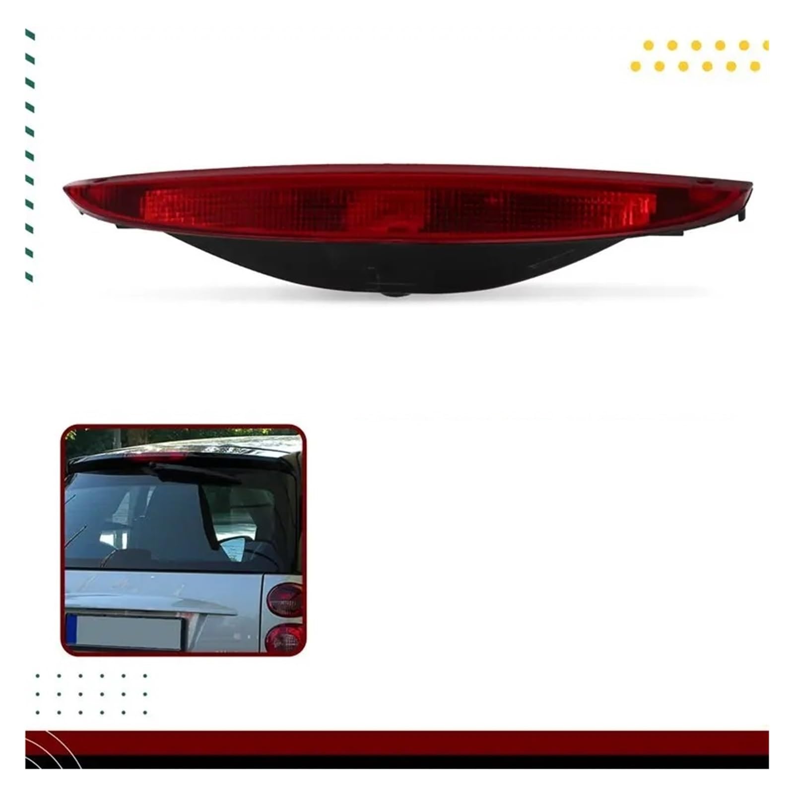Terza Luce Stop dell'auto per Smart FORTWO Coupe 451 Luce Freno Terza Luce montata Codice 4518200056 A4518200056