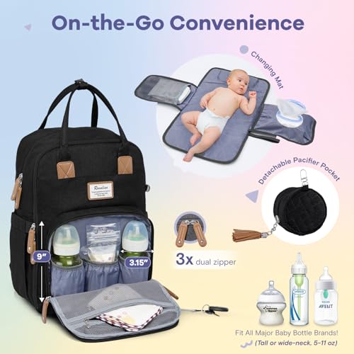 Ruvalino 1688 Diaper Bag Backpack - All-In-One Travel Backpack For Girl, Baby Bag For Moms, Multifunction Waterproof Backpack With Changing Pad, Stroller Strap thumb #3