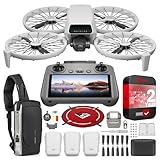 DJI Flip Fly More Combo with RC 2 Screen Remote Controller, Drone with 4K UHD Camera for Adults, Palm Takeoff, Auto Return, Intelligent Flight, 3 Batteries Bundle with Deco Gear Accessories