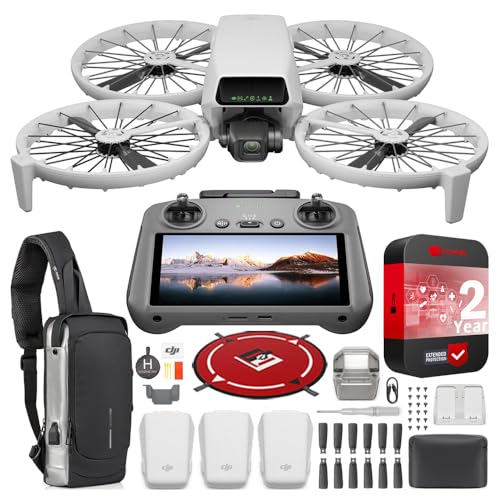 DJI Flip Fly More Combo with RC 2 Screen Remote Controller, Drone with 4K UHD Camera for Adults, Palm Takeoff, Auto Return, Intelligent Flight, 3 Batteries Bundle with Deco Gear Accessories