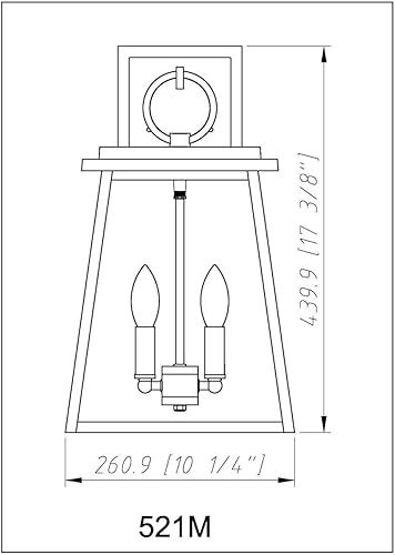Miniatura 8 de Z-Lite 521M-BK Broughton - Aplique de pared para exteriores de 2 luces en estilo artesano, 17.5 pulgadas de alto y 10.25 pulgadas de ancho,