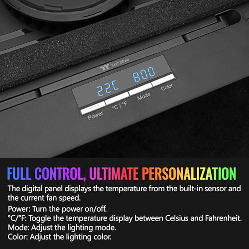 Image of Thermaltake Massive EXTREME Notebook Cooler; Laptop up to 18in; 800~3500 RPM; 48.5 CFM; 120mm Cross Flow Fan; Ambient Temp Sensor; PWM Scroll Wheel; 2 Stage Height & Angle Adjustment; CL-N023-PL12SW-B