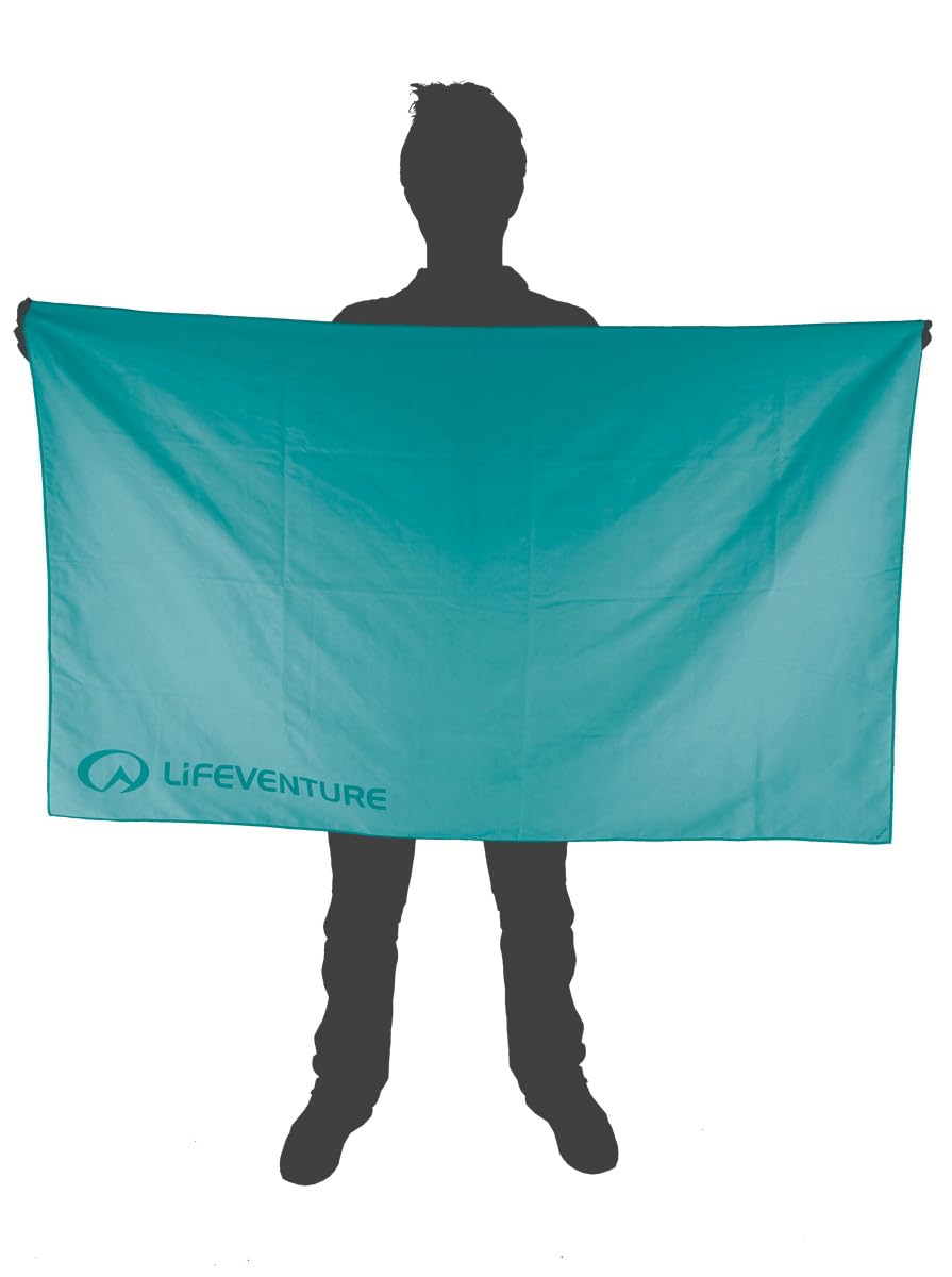 Lifeventure Recycled SoftFibre Travel Towel | Compact, Lightweight Quick-Dry Sports & Beach Towel, Sand-Free Design, Giant, Teal