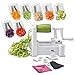 WonderVeg Vegetable Spiralizer - Tri Blade Spiral Slicer - Cleaning Brush, Mini Recipe Book and 6 Spare Parts Included - Zucchini Spaghetti Pasta Noodle Maker