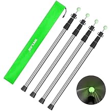 SANLIKE Telescoping Tarp Pole Heavy Duty Tent Poles, 33"-86.6"/94" Thickened Tube Collapsible Stainless Steel Canopy Poles for Camping Backpacking Hiking Awning Sun Sails Outdoor Sports, Set of 2