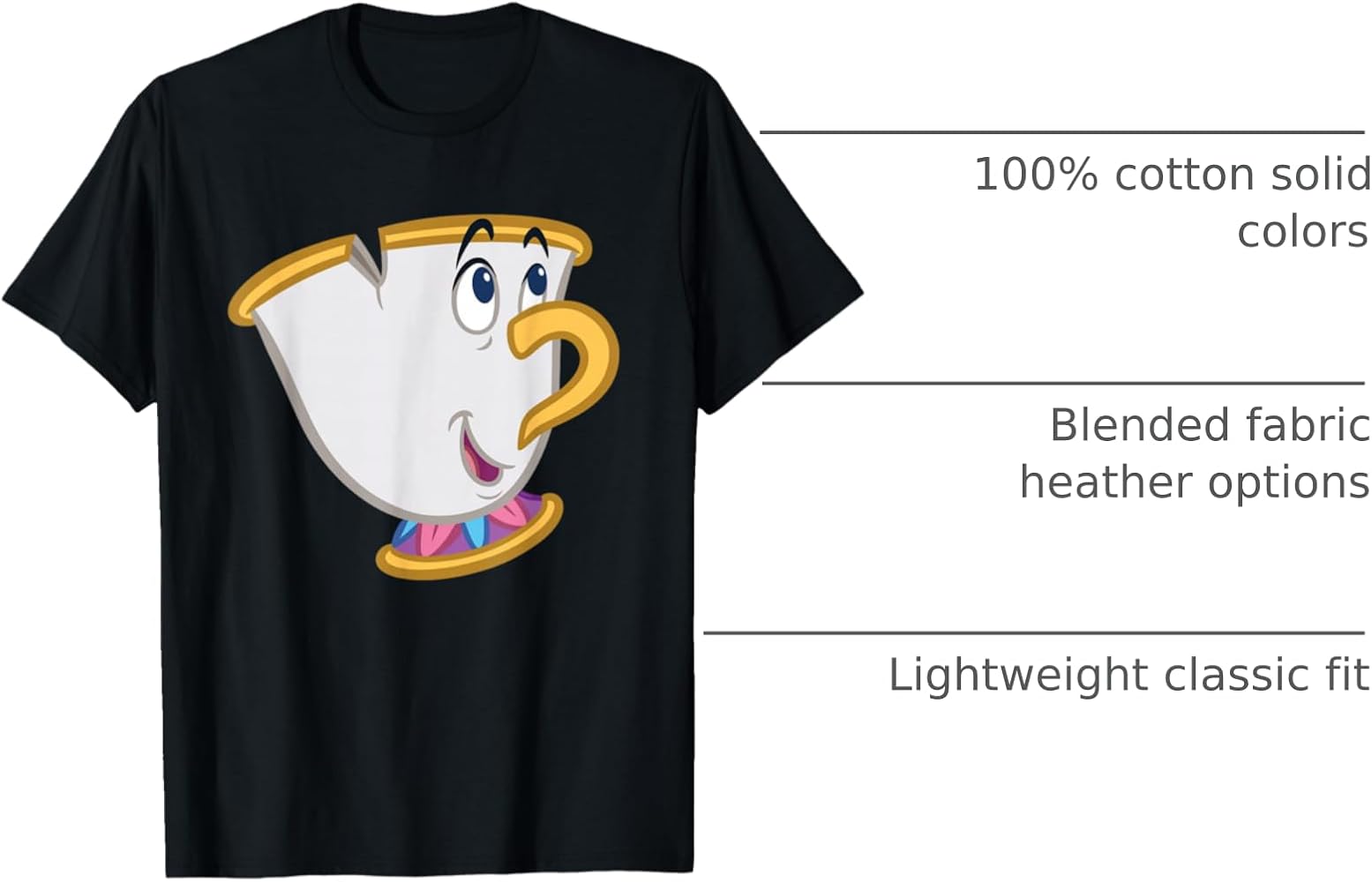 Amazon.com: Disney Beauty and The Beast Chip Big Face Costume T