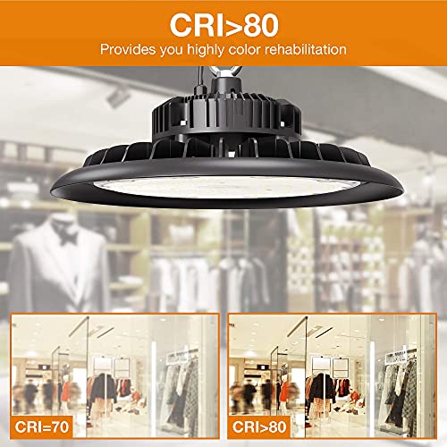 Ufo Led High Bay Light 150W 21,000Lm 5000K Daylight 600W Hid/Hps Equivalent With Us Plug 5’ Cable Led Warehouse Lights Commercial Shop Workshop Garage Factory Lowbay Area Lighting Fixture, Non-Dim #TOP7