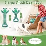 Fuufome Dog Toy for Aggressive Chewers:Large Plush Dog Toys with Squeaker to Keep Them Busy