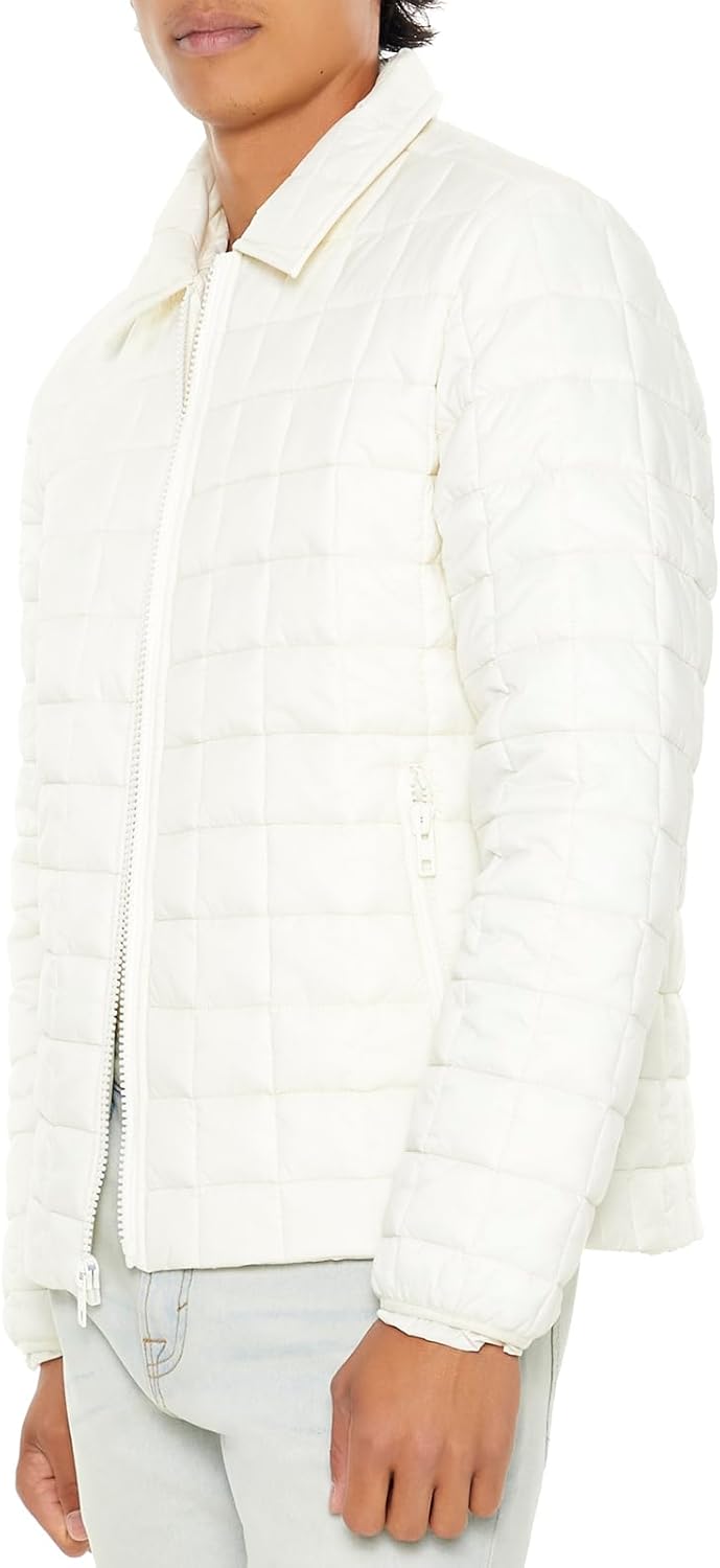 Forever 21 mens Quilted Zip-up Bomber Jacket - Image 3