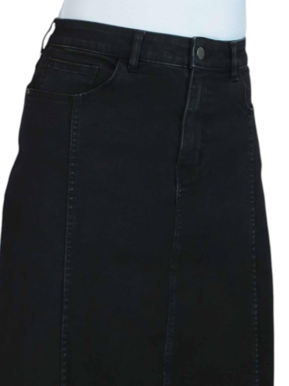 Knielanger A-Linien-Rock Aus Stretch-Denim Für Damen 36-48