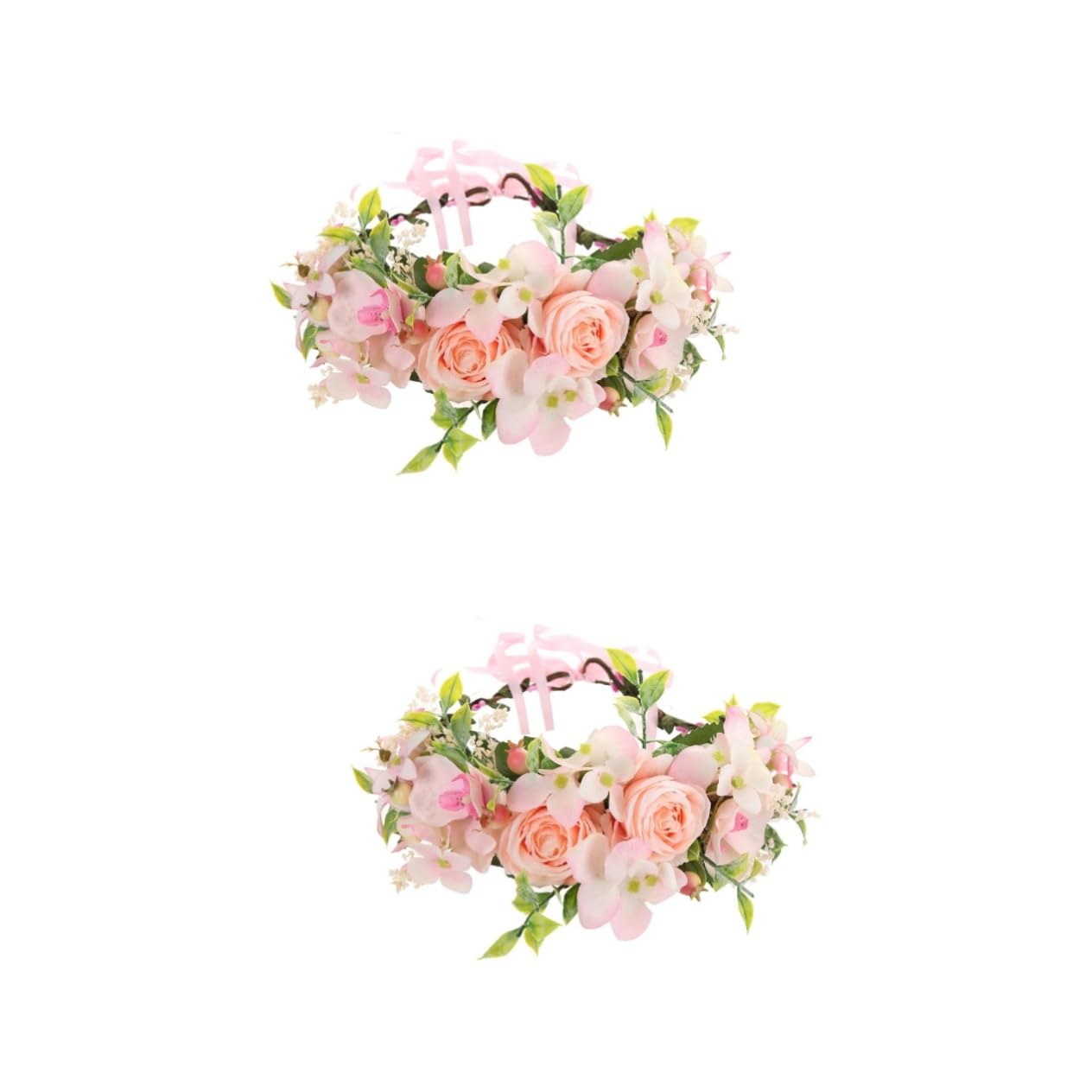 FOMIYES 2piezas Diadema De Flores De Rosa Artificial Para Fotografía De Vacaciones La Playa Accesorio Floral Bohemio Para Bodas y Fiestas