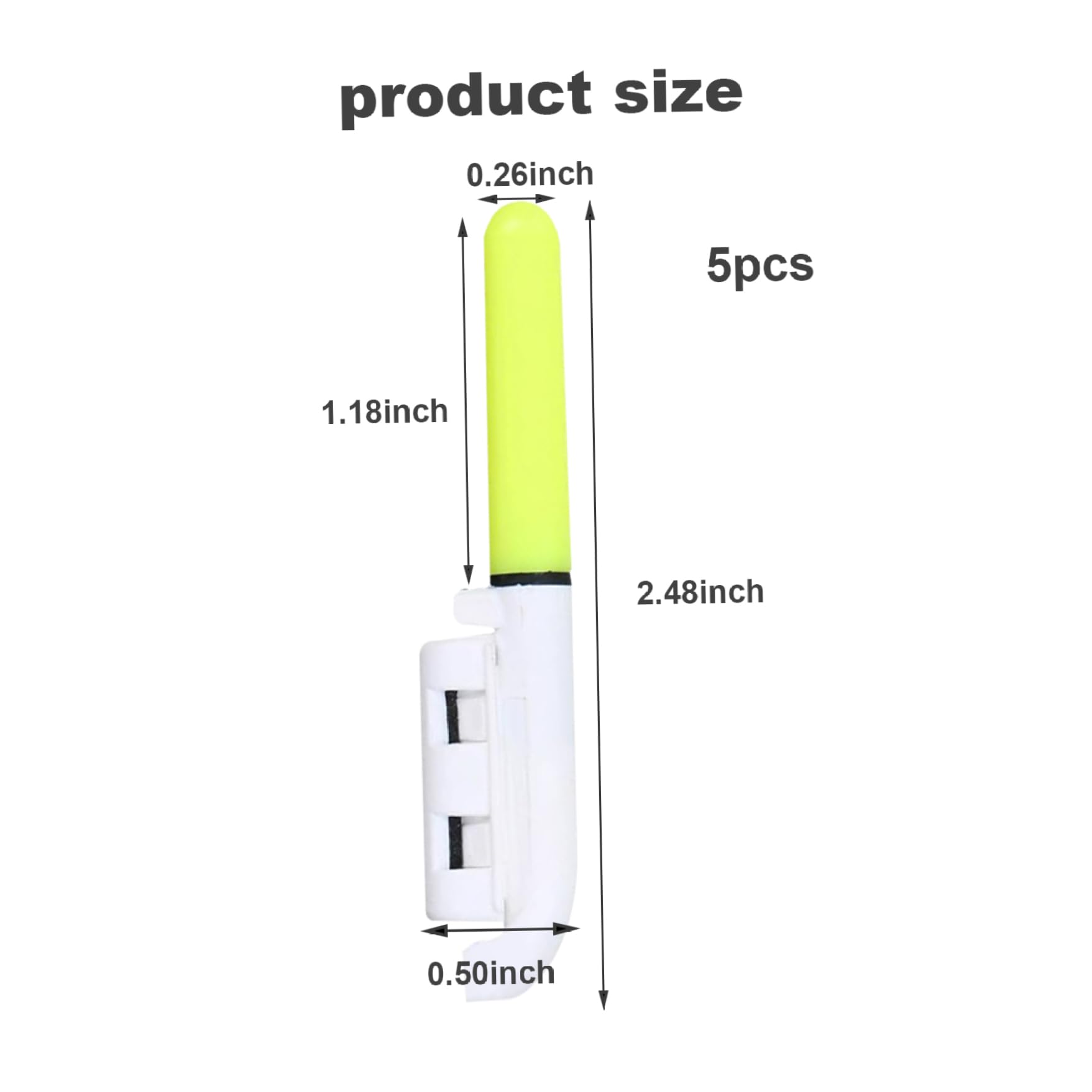 Neroyaner Fishing Glow Sticks 5PCS LED Glow Sticks for Fishing Bite Alarm Waterproof Rod Lights for Tackle Accessory Green Light with CR425 Battery