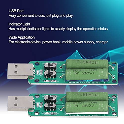 Culnflun USB -Last -Tester 2PCS Einstellbarer Widerstand Elektronisch -Testmodul Entladungszubehör für Power Bank Mobile Power Ladegerät Elektronische Geräte