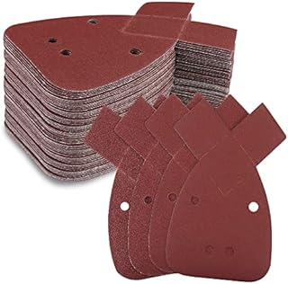 WORKPRO Mouse Sander Pads, 100 Pieces Detail Sanding Sheets with Extra 2 Tips for Replacement, Sandpaper Assorted 60 80 120 180 Grits to Fit Black and Decker Detail Palm Sander