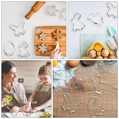 UPKOCH 9Pcs Páscoa Easter Biscuit Moldes Cortadores de Biscoito Em Aço Inoxidável Molde Do Bolinho F