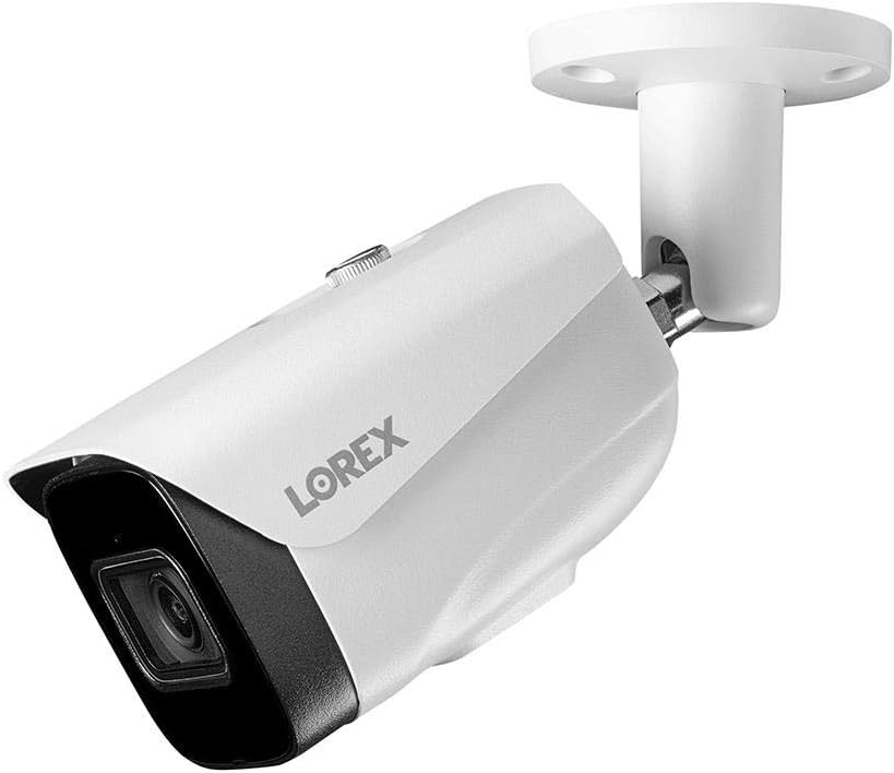 Lorex 4K (8MP) Smart IP Bullet Security Camera with Listen-in Audio and Real-Time 30FPS Recording - White