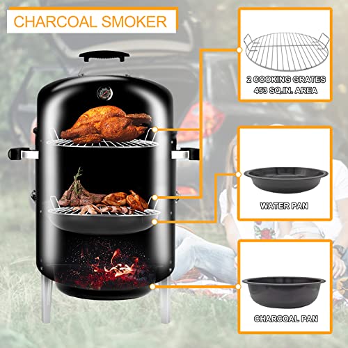 Sunlifer Portable Charcoal Bbq Grill: Outdoor Small Charcoal Grills With Meat Smoker Combo For Backyard Patio Barbecue | Outdoor Smoking | Camping Bbq | Outside Cooking #TOP4