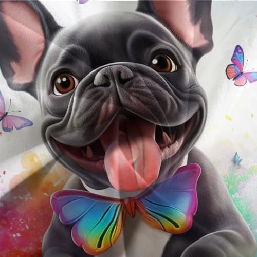 Parure de lit bouledogue anti-plis avec fermeture éclair pour lit double
