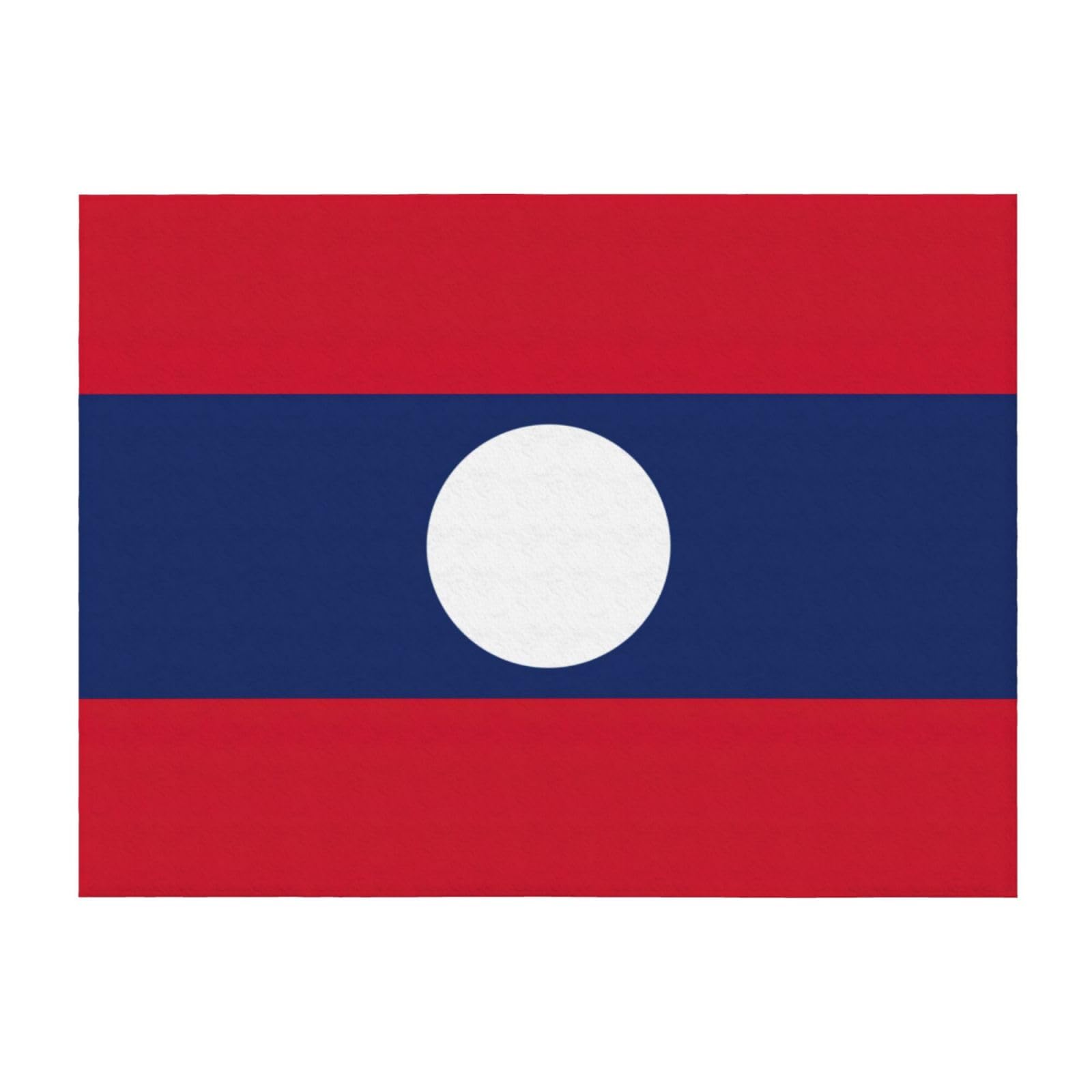 Couverture drapeau du Laos imprimée légère toutes saisons pour lit et fauteuil