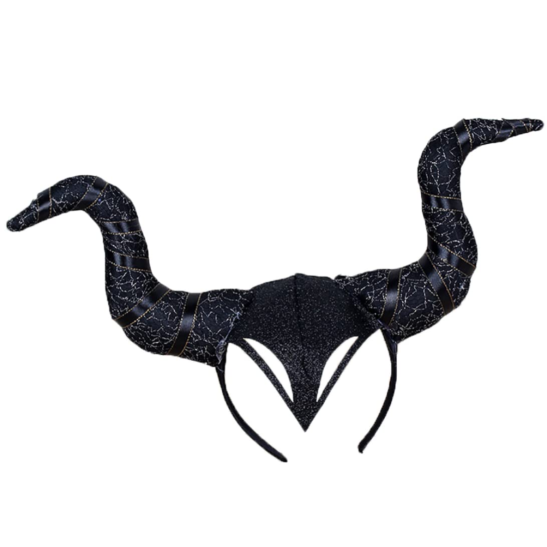 SunaOmni Halloween Costumes Horns Hat Deluxe Headpiece for Women Girls Adult (black)