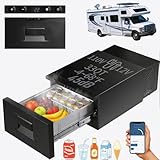 12V Car Drawer Refrigerator 33QT(31L), 30° Anti-Shaking RV Car Portable Refrigerator, -4℉-68℉, APP Control, 12/24V DC, 45dB, Adjustable Shelves, RV Fridge Freezer for Truck SUV Road Trip Camping