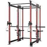 Synergee 2300 Series Power Cage with Plate Loaded Cable Cross Overs and Smith Machine - Red - 36x24