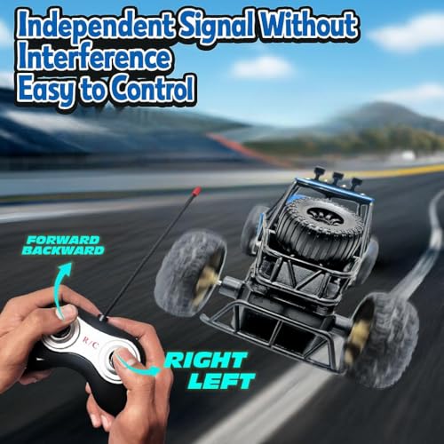 Image of Amitasha 1:18 Scale All-Terrain Monster Truck Remote Control Car Rock Crawler Vehicle Off-Road Climbing Rechargeable Truck for Kids & Adults 360 Rotate Drift Stunt Car Toy