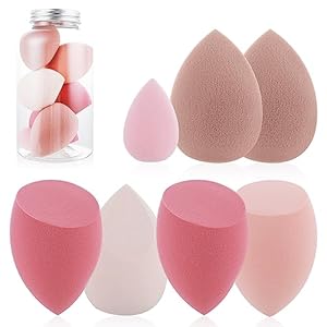 WLLHYF 7 stuks make-up spons set foundation mengen schoonheid blender multi-color blender sponzen zachte instelling gezicht puffs voor vloeistof, crème en poeder