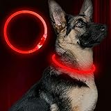 Collar de seguridad de alta visibilidad: Tiene dos piezas menos en los dos extremos, y tubo guía de luz de poliuretano termoplástico (TPU) para brillar en 360 grados, muy brillante en la oscuridad para mantener a tus mascotas visibles y seguras.