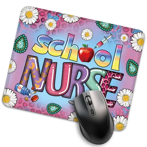 Xipromi School Nurse Funny Mouse Pad for Desk, Graduation Gifts for Nursing Student, School Nurse Gifts for Women, Nurse Week Appreciation Gifts, Mouse Mat for Nurse School