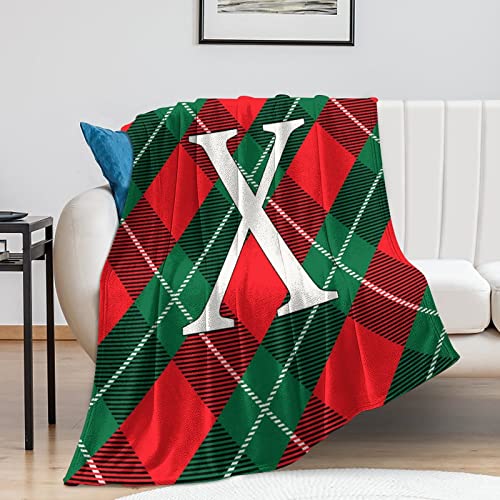 Couverture plaid buffle initiale X plaid flanelle doux lit canapé 178x203cm - 8