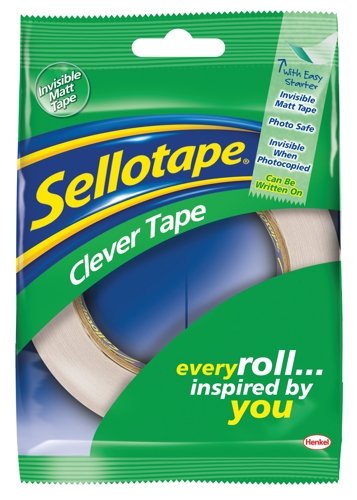 Sellotape Clever Tape Write On Copier Friendly Tearable 24mmx50m Ref 1714935 Cover