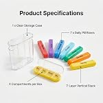 7-Day large capacity pill box ,Large Separate Compartments to Hold Medication,28 pill storage containers(Rainbow-colored)
