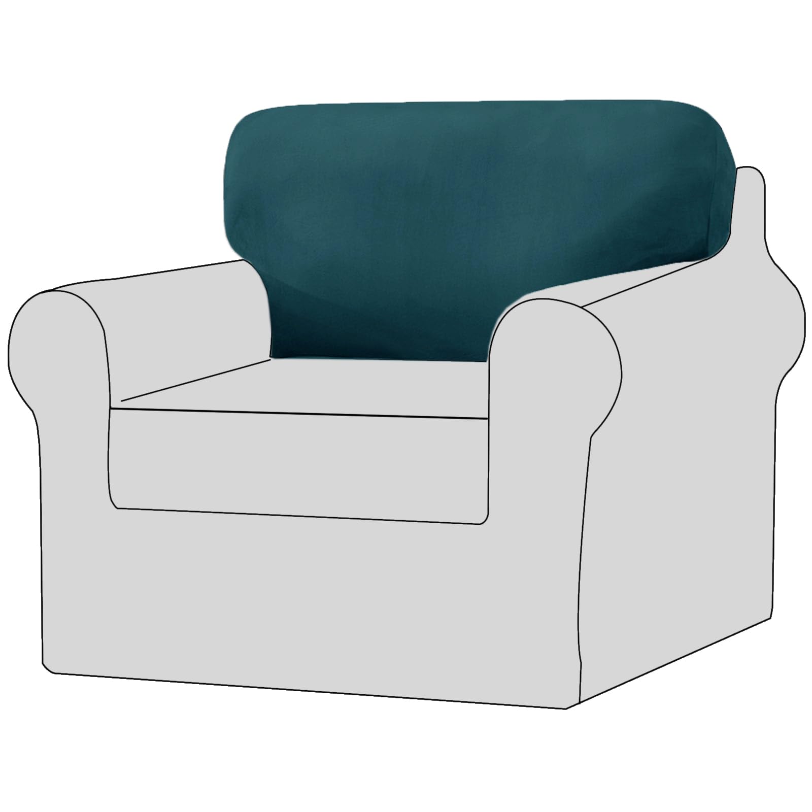 UNBBRRL Sofa Backrest Cover Stretch, Separate Back Cushion Covers, Backrest Cushion Slipcover, Sofa Back Cover Furniture Protector (Dark teal,Square×1 (1 pc))
