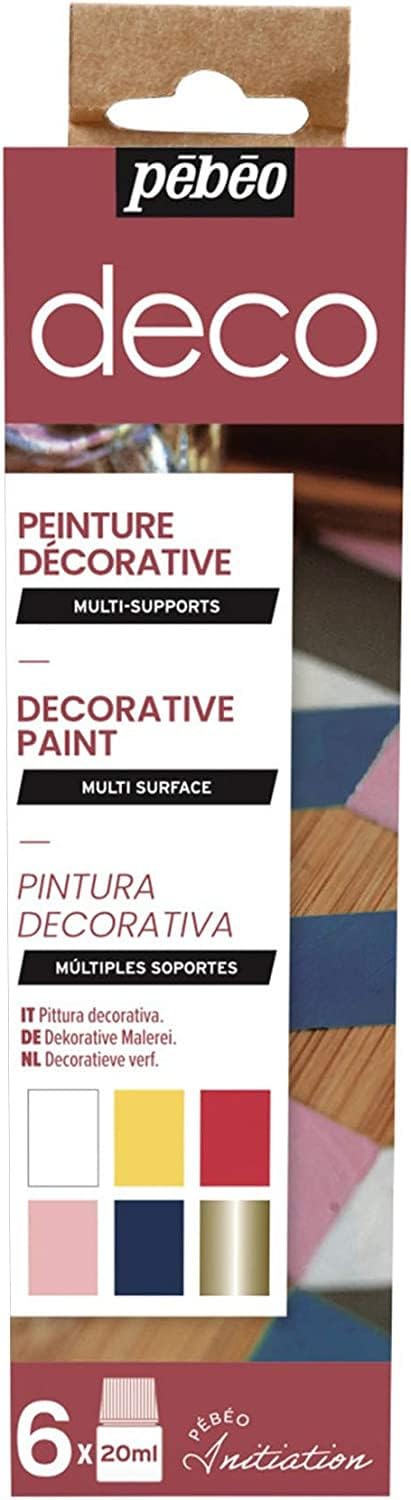 Pebeo Deco Initiation Glossy Set, Assorted, 6X20ML, 1 count (Pack of 6)