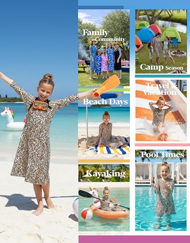 Image of Girl One Piece Modest Long Sleeve Swim Dress