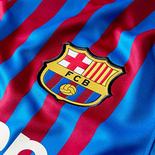 Camisa Barcelona Home 21/22 s/nº Torcedor Masculina - Vermelha e Azul (G)