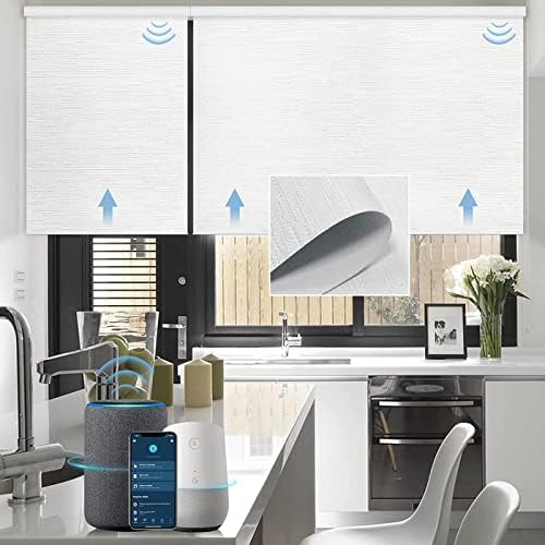 Graywind Motorised Roller Blinds Work with Alexa, 100% Blackout Rechargeable Electric Remote Control Blinds for Windows, Customise Size (Black)
