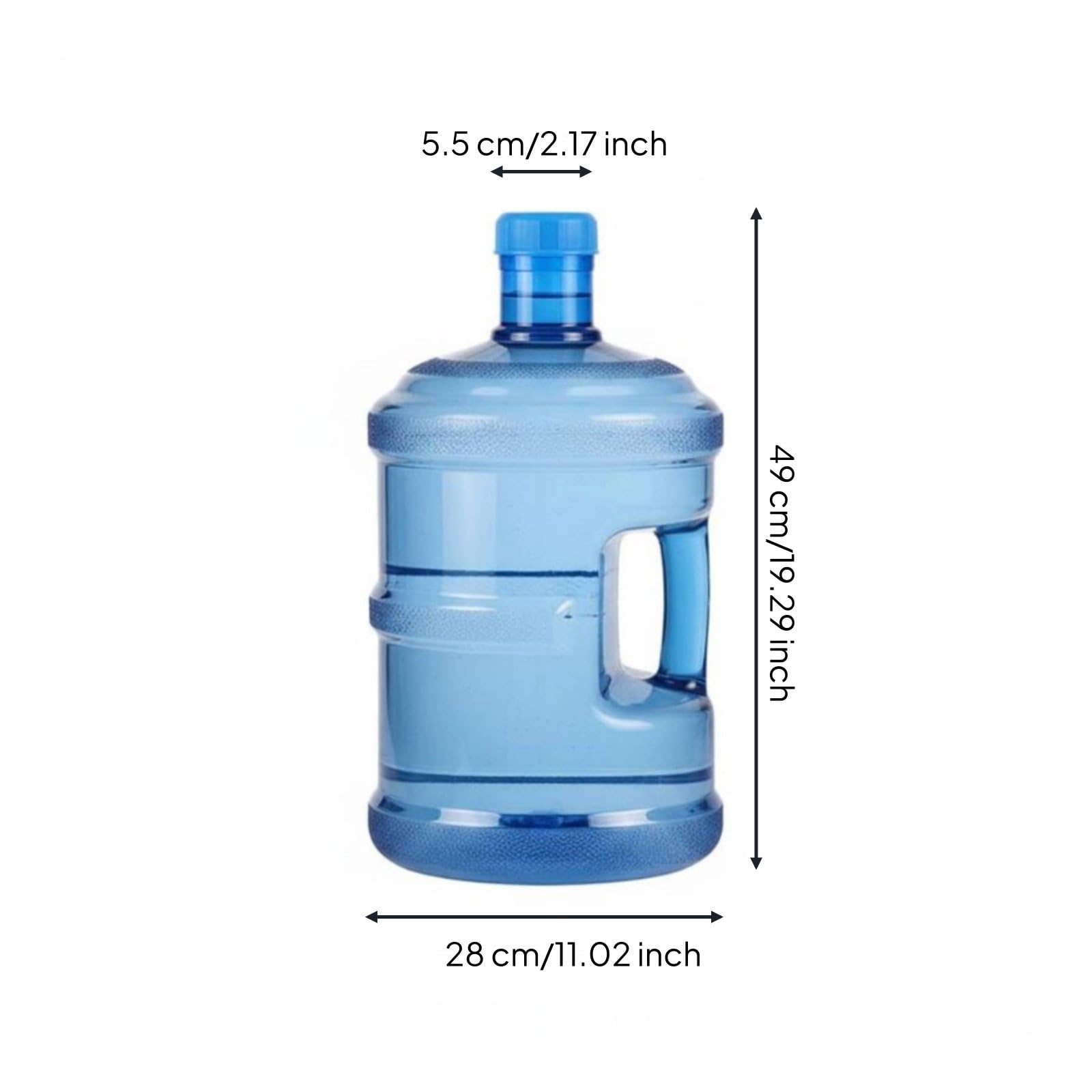Secchio Porta Liquidi Contenitore Acqua Dispenser Bottiglia Trasportabile in PC Alimentare Resistente al Calore con Manico Ergonomico Adatto per Casa, Blu, 18.9L