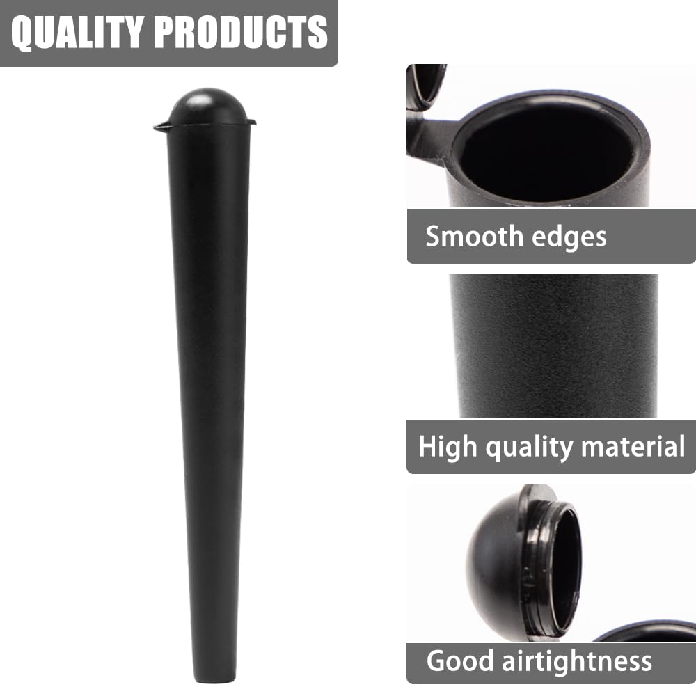 Tubos Guardar Porros Plastic Joint Tubes 120 mm Waterproof Airtight Negro