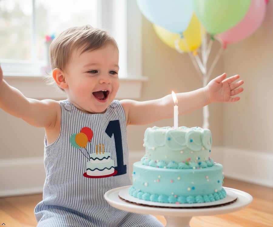 Image of Mud Pie Baby Boys 1st Birthday Outfit, Birthday Boy Onesie, 12-18 Months
