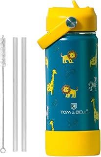 TOM & BELL Insulated Water Bottle for Kids 500ml,Double Wall Water Bottle for School, Sipper Bottle,Hot and Cold, Premium Price In India
