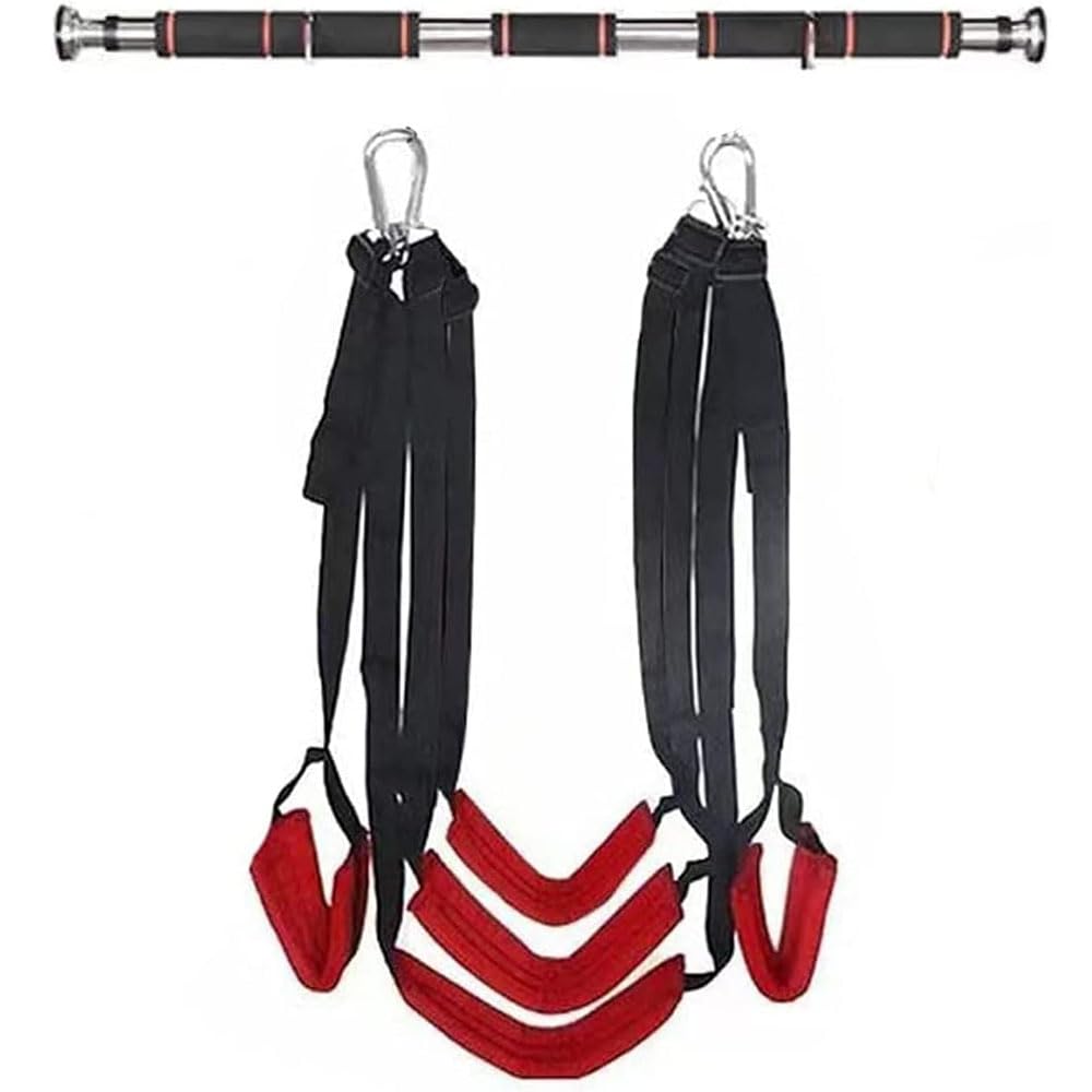 Sexschaukel mit Strapsen, BDSM-Anzug, Sexschaukel, Türrahmen, Türschaukel, Sexspielzeug, Paar, extremer Sex, Fesselanzug, Fesseln
