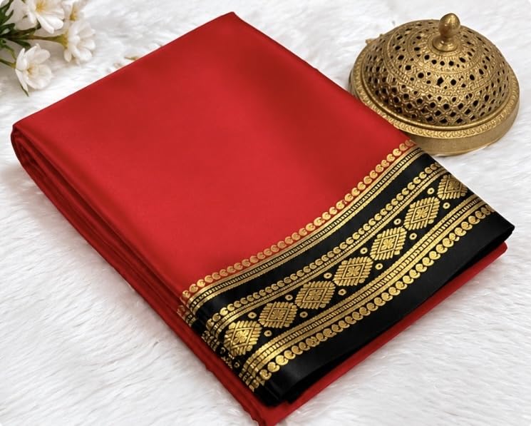 Image of Rashmika Mandanna Style Semi Mysore Crepe Silk Saree for Women with 2D Pattern Design Elegant Wear Saree with Blouse Piece for Wedding Festive Casual Ethnic Wear