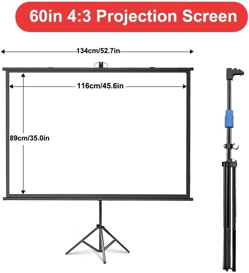 Pantalla manual de proyección 60 pulgadas 4:3 con trípode miniatura 5