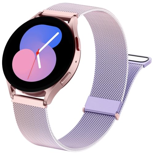 GEAK Metal Bands Compatible with Galaxy Watch 7 Band/6/5/4/FE/Pro/Classic/Samsung Active 2 40mm 44mm 45mm 43mm 47mm 42mm 46mm - 20mm Stainless Steel Milanese Mesh Loop Magnetic Strap for Women Men by GEAK - Used condition - US$10.21