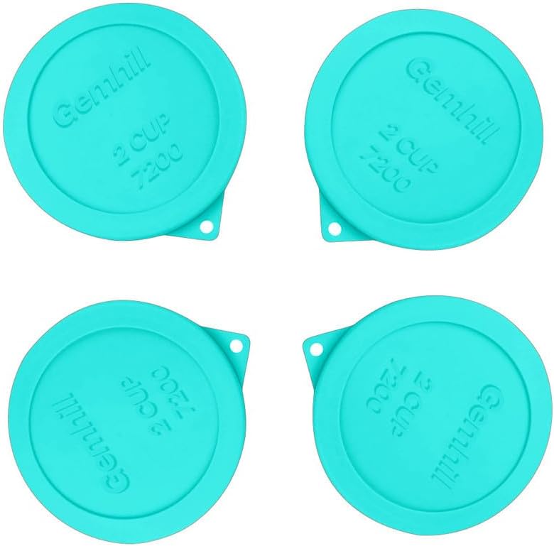 Tapa de almacenamiento de silicona para 2 tazas de repuesto para cuencos redondos de vidrio de anclaje y cuencos de vidrio Pyrex 7200 unidades,