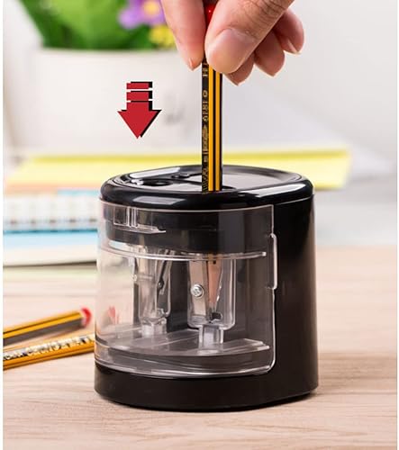 Miniatura 7 de JITEM Sacapuntas Sacapuntas eléctrico con puerto USB para lápices de colores, funciona con pilas, sacapuntas de doble agujero para artistas,