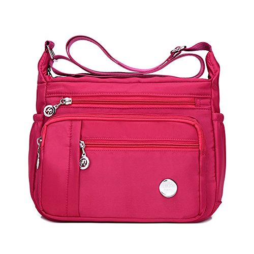 Image of Women's Shoulder Bags Travel Handbag Messenger Cross Body Nylon Bags with Lots of Pockets
