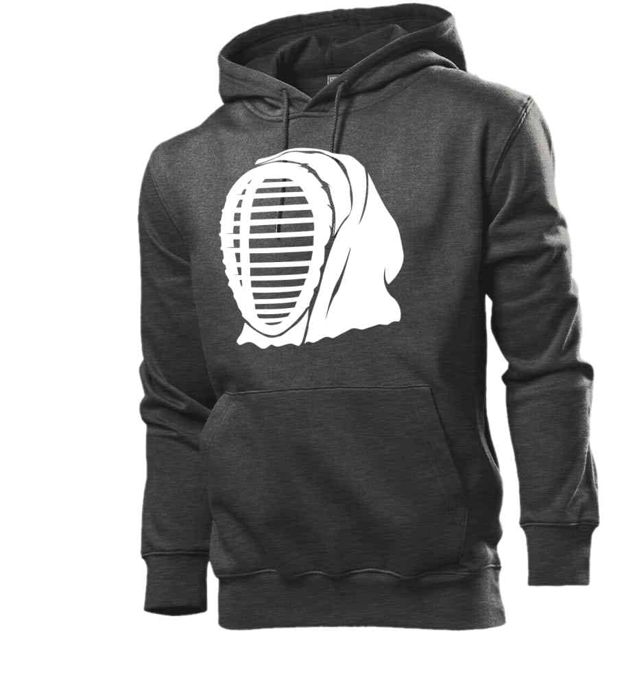 Generisch Kendo - Felpa da uomo con cappuccio, Grigio scuro mélange, XXL